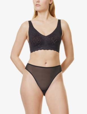 Sloggi Womens Zero Feel Stretch-woven Bralette Black In Black