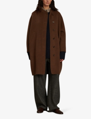 SOEUR: Beaulieu round-neck wool-blend coat