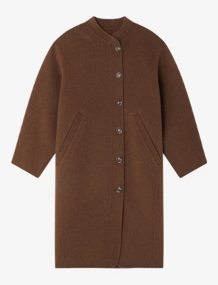 SOEUR: Beaulieu round-neck wool-blend coat
