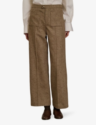 SOEUR: Harry straight-leg high-rise wool trousers