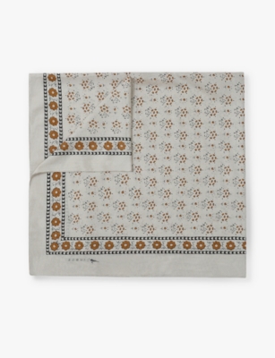 SOEUR: Classiq floral-print square cotton scarf