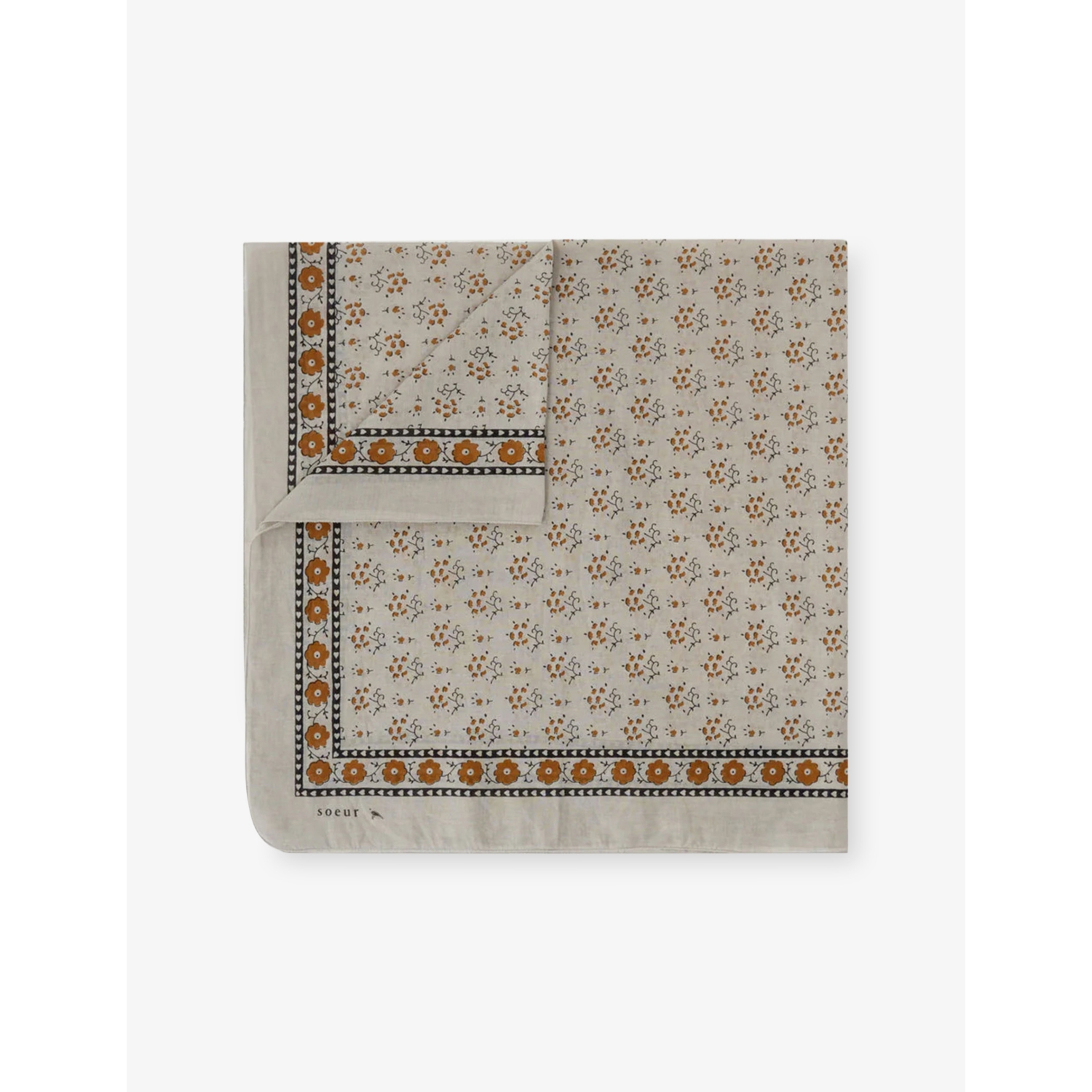 Soeur Classiq Floral-Print Square Cotton Scarf