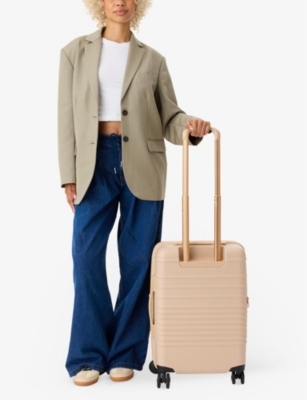BEIS IN BEIGE THE CARRY-ON ROLLER FOUR-WHEEL SHELL CABIN SUITCASE 58CM X 40CM 