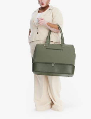 BEIS: Weekender canvas and vegan-leather tote bag