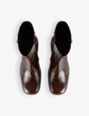 Our Legacy Camion Square-toe Leather Boots In Brown