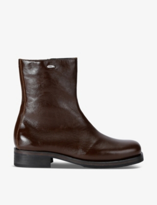 Shop Our Legacy Mens Camion Leather Ankle Boots Brow In Brown