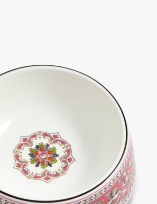 WEDGWOOD: Florentine motif-print bone-china pet bowl 17cm