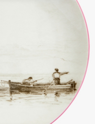 WEDGWOOD: Darwin Voyage of the Beagle Galapagos Islands teacup, saucer and plate 3-piece bone-china set