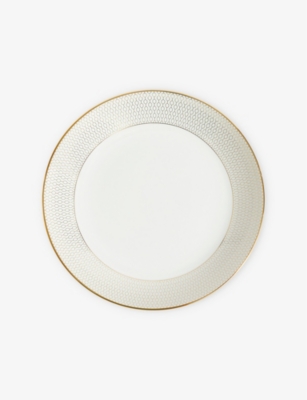 WEDGWOOD: Gio Gold geometric-pattern bone-china deep plate 22cm
