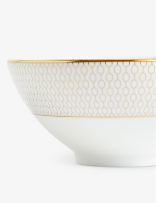 Wedgwood Gio Gold Geometric-pattern Bone-china Rice Bowl 12.5cm