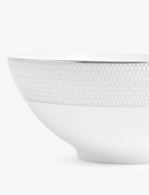 WEDGWOOD: Gio Platinum geometric-pattern bone-china soup noodle bowl 20cm