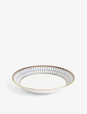 WEDGWOOD: Renaissance Gold geometric-pattern bone-china deep plate 22cm