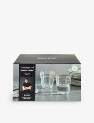 ROYAL DOULTON GORDON RAMSAY MAZE GLASS TUMBLERS SET OF 4 