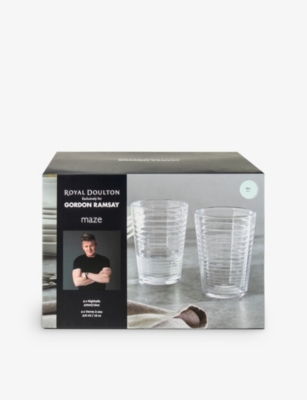 ROYAL DOULTON: Gordon Ramsay Maze clear glass hiballs set of four