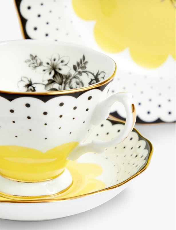 100 Years Wanda 1920 bone-china tea-cup, saucer and plate set