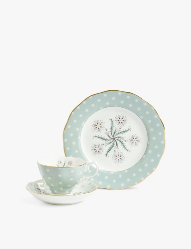 100 Years Jubilee 1950 bone-china tea-cup, saucer and plate set