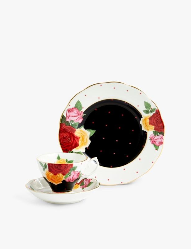 100 Years 3 Piece Set Jazz 1960 bone-china tea-cup, saucer and plate set