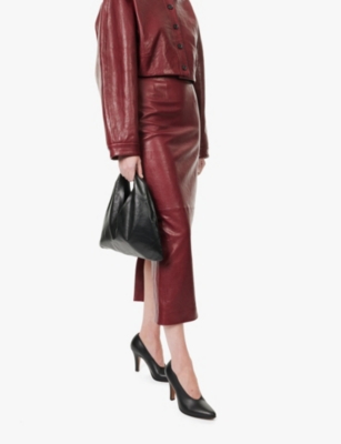The Row Womens Black Pld Bindle Small Leather Bag In Black Pld