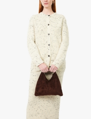 The Row Womens Espresso Ans Bindle Small Suede Bag In Espresso Ans