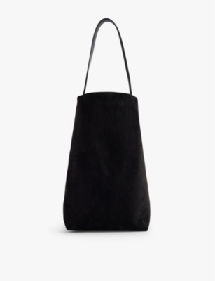 The Row Womens Black Park Large Suede Tote Bag In Black
