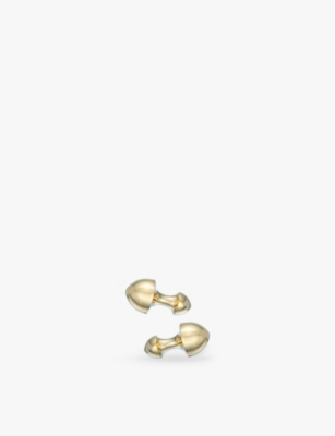 LA MAISON COUTURE: Biiju Bullet 18ct yellow gold-plated sterling silver cufflinks