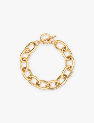 LA MAISON COUTURE: Amadeus Lola T-bar 18ct yellow gold-plated recycled brass bracelet
