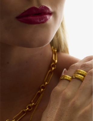 LA MAISON COUTURE: Amadeus Cesar 18ct yellow gold-plated vermeil sterling-silver ring