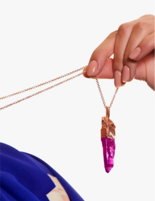 La Maison Couture The Rock Hound Hotrocks Alchemy Wand Ceramic-coated 18ct Yellow Gold-plated Vermeil Recycled Sterlin In Rose