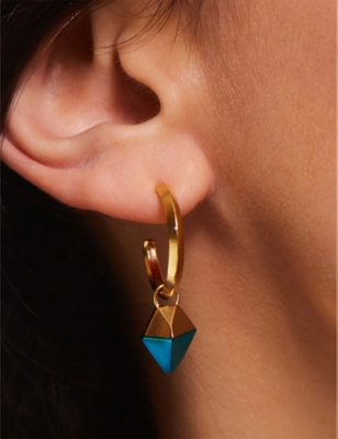 La Maison Couture The Rock Hound Hotrocks Alchemy Ceramic-coated 18ct Yellow Gold-plated Vermeil Recycled Sterling-sil In Blue