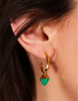 LA MAISON COUTURE: The Rock Hound HotRocks Alchemy 18ct yellow gold vermeil plated sterling-silver hoop earrings