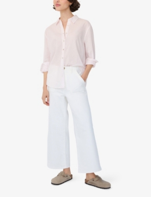 THE WHITE COMPANY: Long-Sleeved Voile-Texture Cotton Shirt