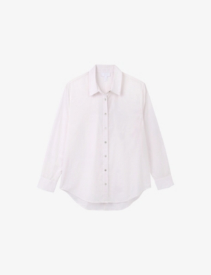 THE WHITE COMPANY: Long-Sleeved Voile-Texture Cotton Shirt