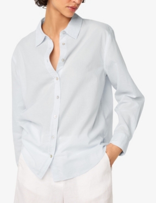 THE WHITE COMPANY: Long-Sleeved Voile-Texture Cotton Shirt