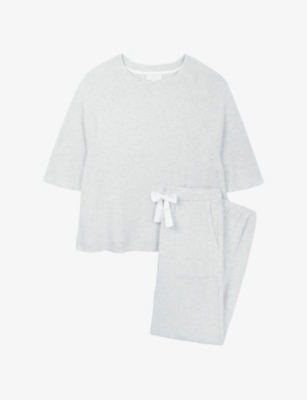 THE WHITE COMPANY: Waffle Relaxed-Fit Short-Sleeve Stretch-Jersey Pyjamas