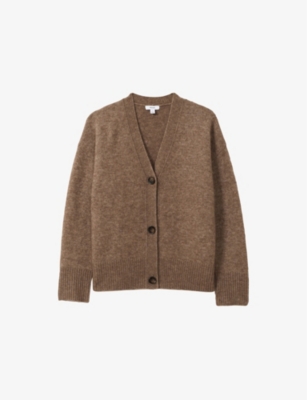 REISS: Robyn Brushed Alpaca Wool-Blend Cardigan