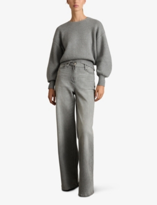 REISS: Nadine round-neck knitted jumper