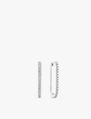 SIF JAKOBS: Capizzi Medio sterling-silver and zirconia hoop earrings