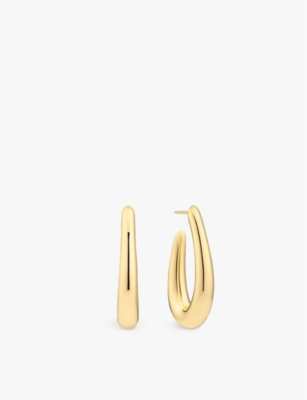 SIF JAKOBS: Goccia Pianura Grande 18ct yellow gold-plated sterling silver hoop earrings