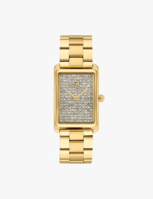 SIF JAKOBS: SJ-W1034-CZ-YG Santina yellow gold-plated stainless steel and zirconia quartz watch