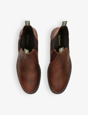 BARBOUR: Patton pull-tab leather Chelsea boots