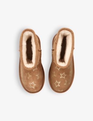 UGG: Kids' Classic II Iridescent Stars suede and shearling ankle boots