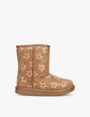 UGG: Kids' Classic II Iridescent Stars suede and shearling ankle boots