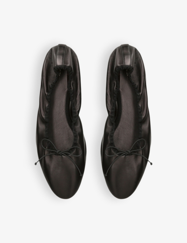 Hereditas bow-trim leather ballet flats
