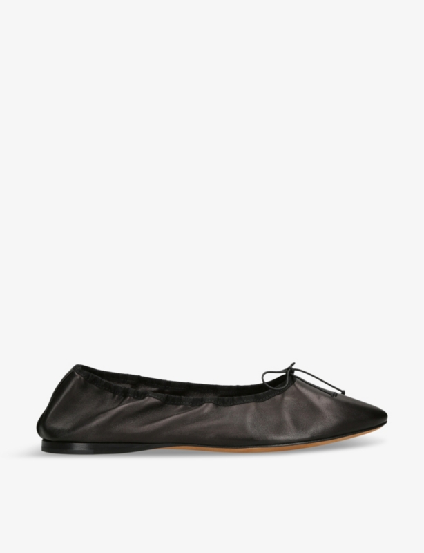 Hereditas bow-trim leather ballet flats