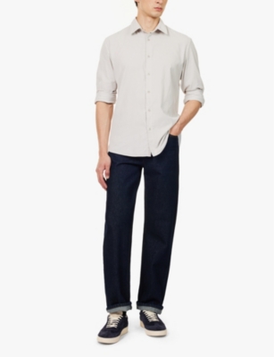 SUNSPEL: Corduroy spread-collar slim-fit cotton shirt
