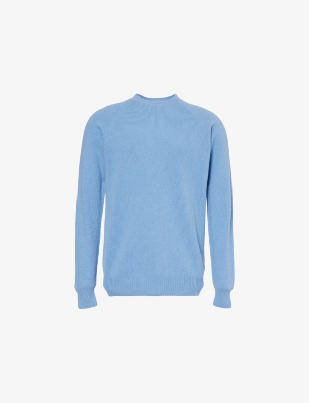 Crew-neck raglan-sleeves regular-fit wool jumper