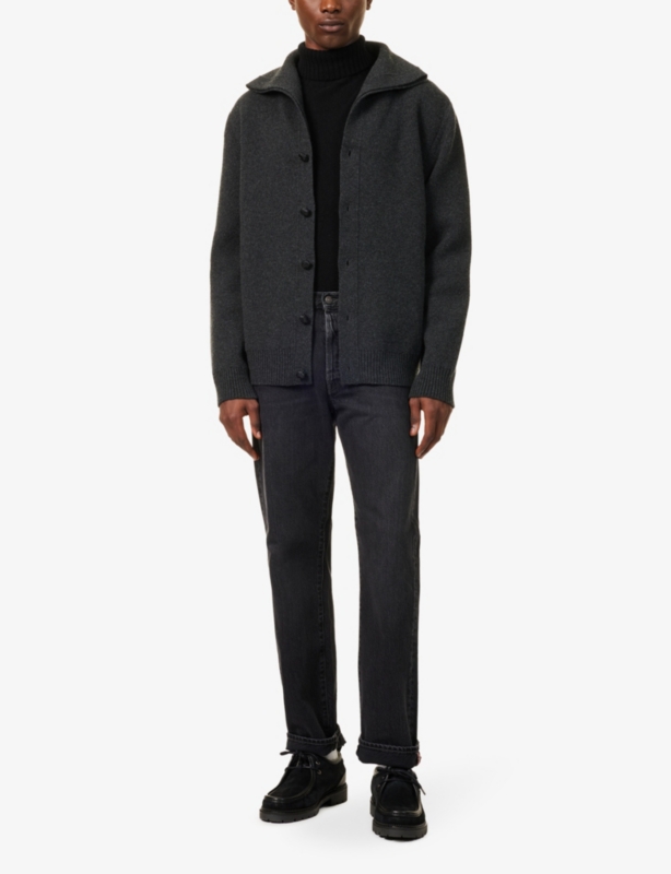 Turtleneck ribbed regular-fit wool jumper