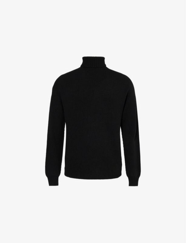 Turtleneck ribbed regular-fit wool jumper