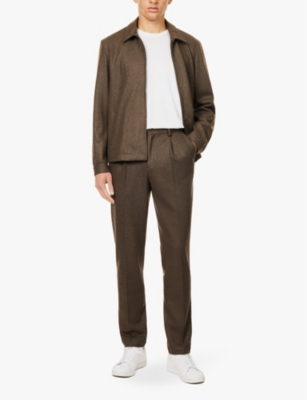 SUNSPEL: Boiled pleated tapered-leg regular-fit wool trousers