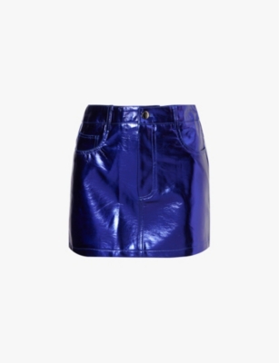 Shop Amy Lynn Womens Ultraviolet Milena Metallic Mini Skirt